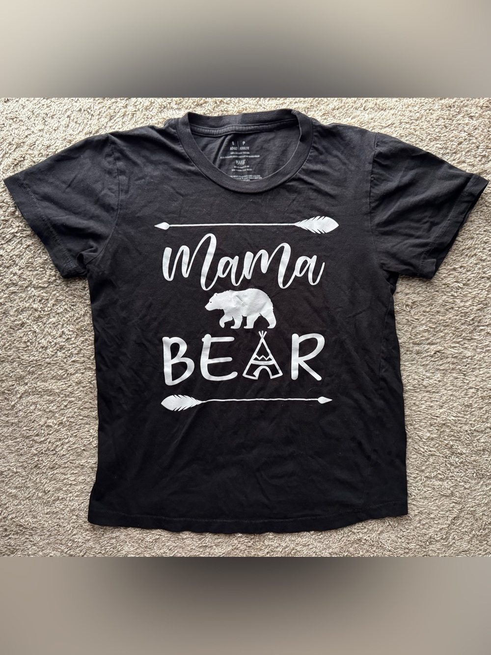Make Market Women’s Mama Bear Graphic T-Shirt Black Size Small
